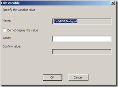 Task Sequence UI for Setting a Blank Task Sequence Variable