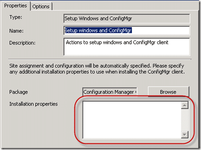 Setup Windows and ConfigMgr Task