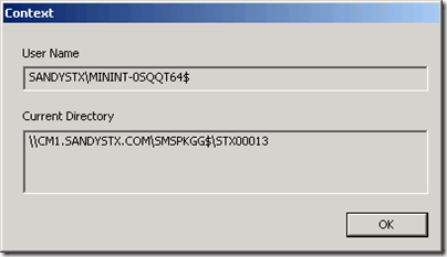 Current Directory in ConfigMgr Programs