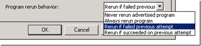 The Program Rerun Behavior Option