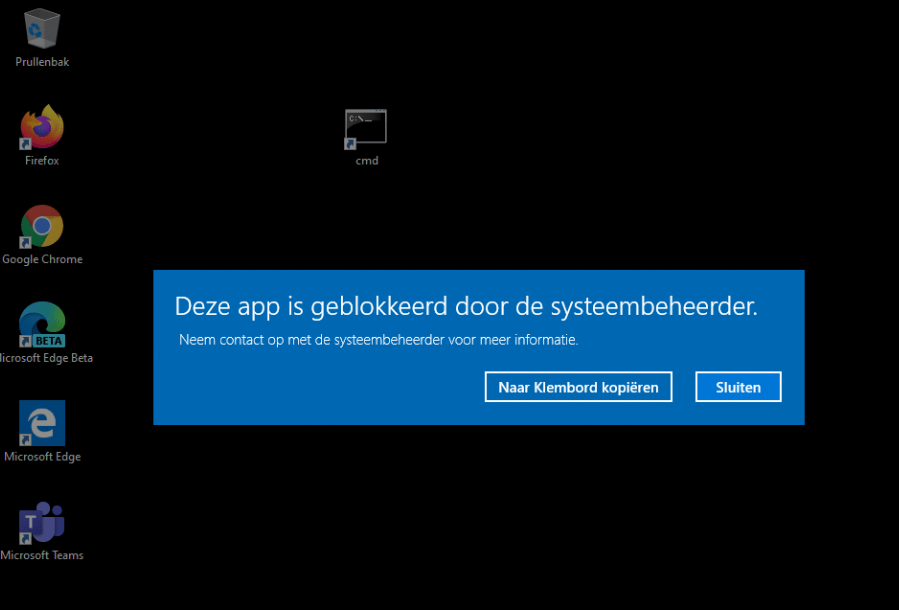 Applocker blocked the command prompt!