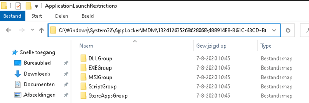 WHen the applocker policy from intune arrives on the device it will end up in the system32\applocker\mdm folder