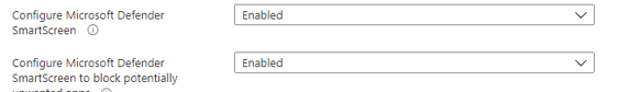 configuring a policy to enable and configure microsoft defender smartscreen in microsoft edge