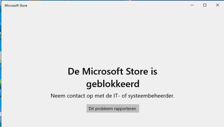 The Microsoft Store is blocked and with it it prevents access to the store