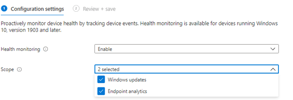 configuring the health monitoring policy and making sure the windows updates is in the scope