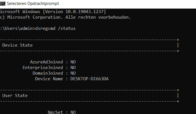 dsregcmd showing that after autopilot the device has lost his azure entra id join