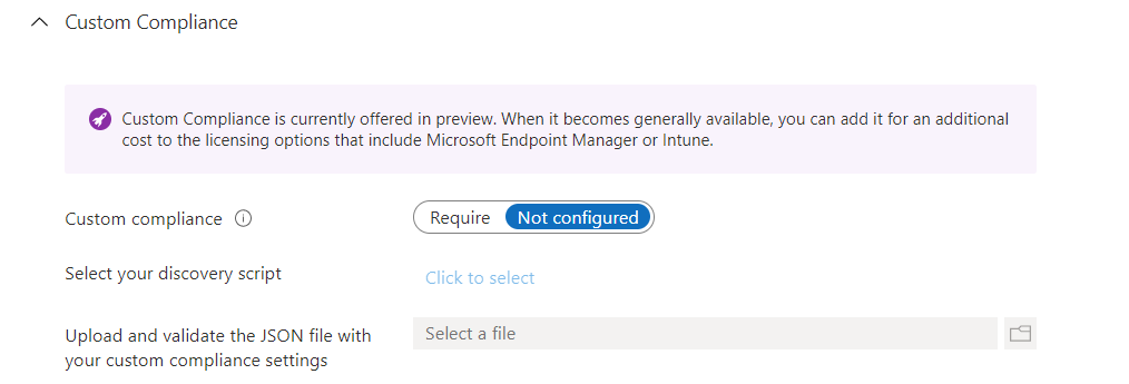 configuring custom compliance policies by selecting your discovery script