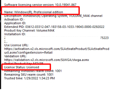 How to tell if Windows Product license is OEM, Retail, Volume (MAK/KMS)