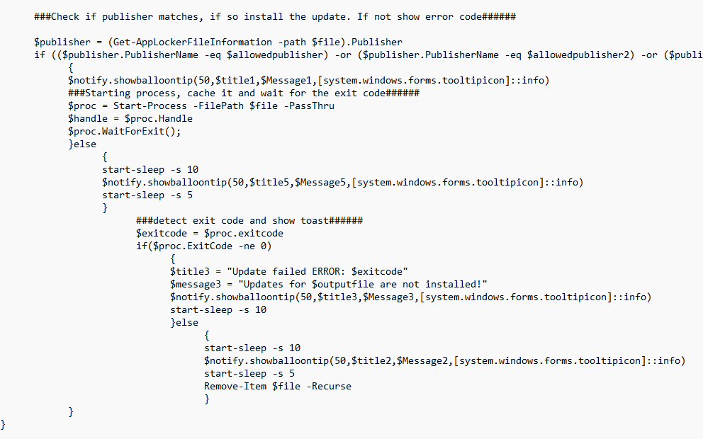 part 2 of the update tool that is written in powershell to give the end users the option to update the apps on their own without being a local admin (non-admin)