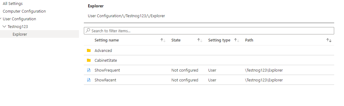 configuring the settings in the imported administrative templates (preview) settings