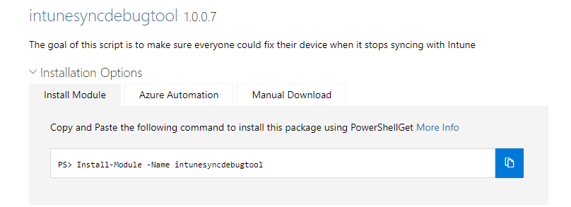 Intune Sync Debug Tool kit download