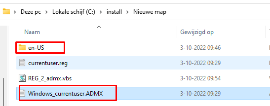 the converted registry settings are now stored in an admx file and also the language folder is in the sam efolder