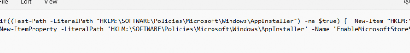 creating a powershell script to configure the microsoft store source