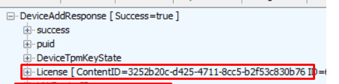 the deviceaddresponse we got when performed the deviceaddrequest contains the license
