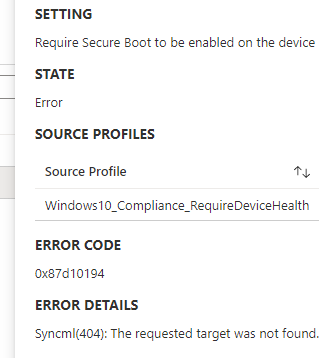 Secure boot giving the 0x87d10194 (404) error