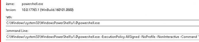 the powershell command that kicks off the policies