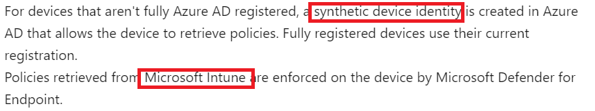 the official msft doc showing how the synthetic device identity is created