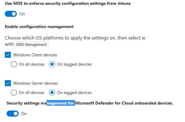 enable configuration management in mde