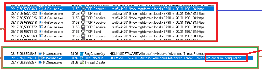 mssense.exe setting the sensecmconfiguration registry key