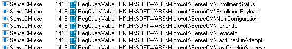 sensecm.exe configuring the enrollment status and tenant id