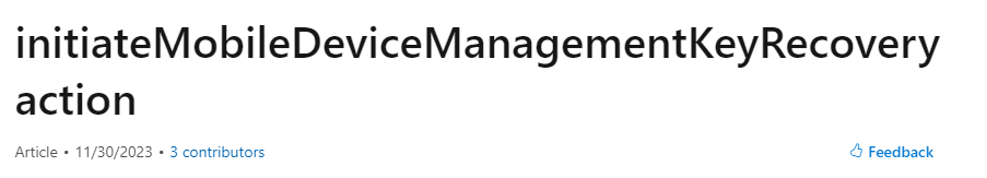 Initiatemobiledevicemanagementkeyrecovery
