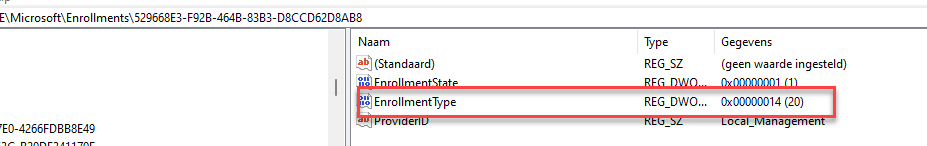 chaning the enrollmenttype from 14 to something different