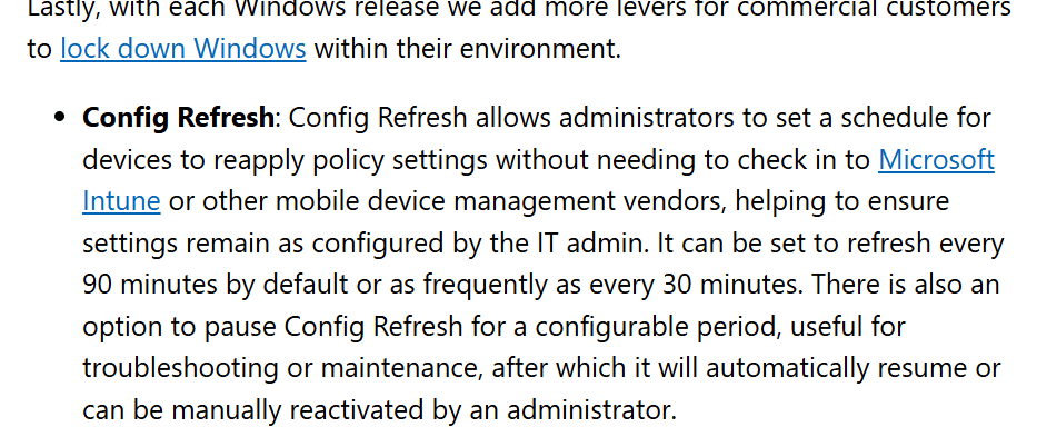 Microsoft Announcing Config Refresh