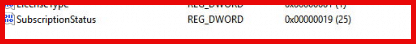 after adding the permissions for authenticated users on the subscriptions registry key, the subscriptionstatus showed up