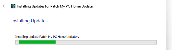 if the home updated found an update to the app itself it will start installing the update