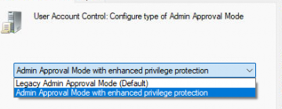 If Admin Approval Mode with Administrator Protection is enabled, Appinfo.dll knows that the elevation request should be handled by a System Managed Admin Account account, not the legacy admin approval mode.