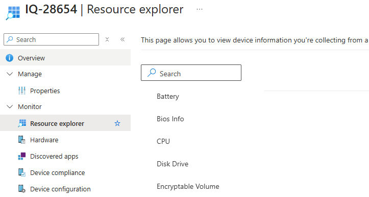 The resource explorer showing the uploaded harvested data