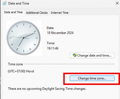 We can manually change the time zone after the windows autopilot enrollment