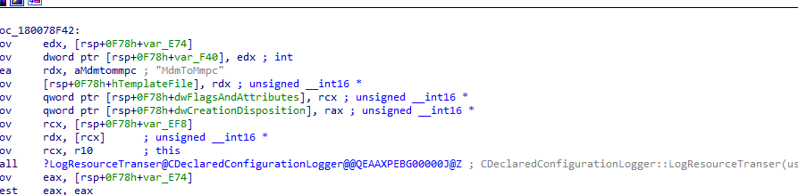 Mdm To Mmp-c / mdmtommpc function inside the dcsvc.dll