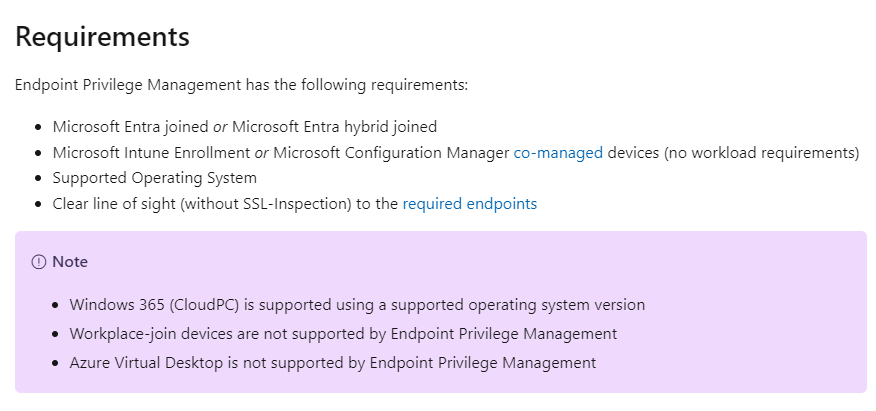 Epm requires a device to be entra joined or hybrid joined.  Workplace joined devices are not supported